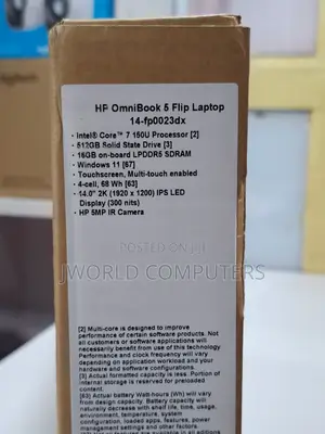 New Laptop HP OmniBook 5 Flip 16GB Intel Core Ultra 7 SSD 512GB