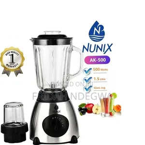 Nunix Ak-500 Powerful 2 in 1 Blender With Glass Jar - 1.5l