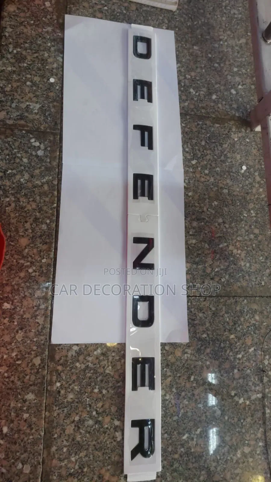 Black Defender 3d Letter Decal for Bonnet