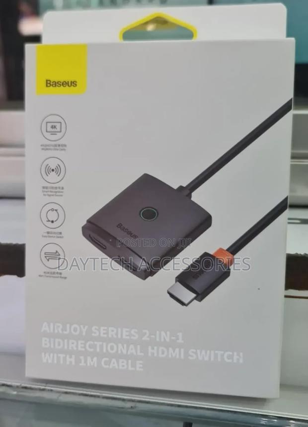 Baseus Airjoy Series 2-in-1 Bidirectional Hdmi Switch With a 1m Cable.