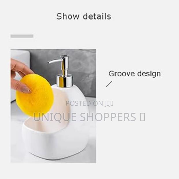 Fancy Single Ceramic Lotion / Soap Dispenser With Wash Pad Sponge - thumbnail 3