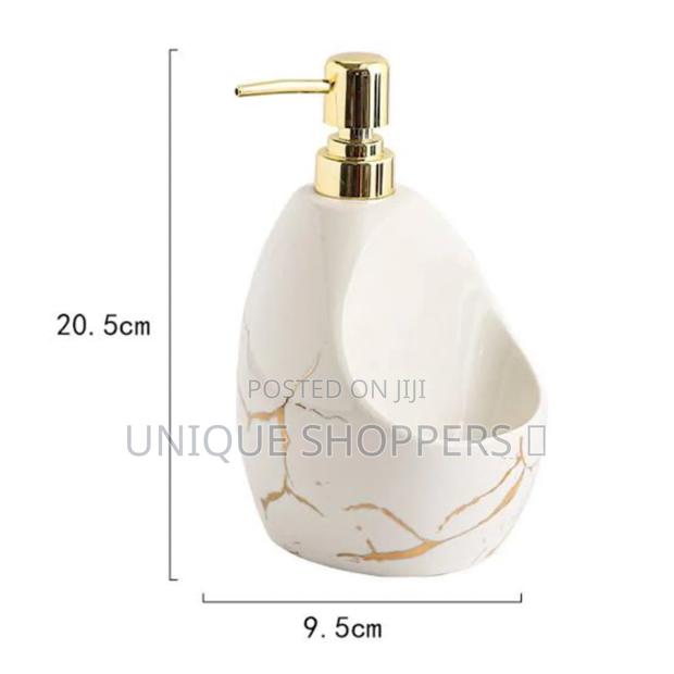 Fancy Single Ceramic Lotion / Soap Dispenser With Wash Pad Sponge - thumbnail 5