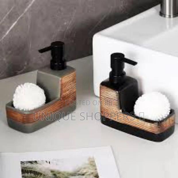 Fancy Single Ceramic Lotion / Soap Dispenser With Wash Pad Sponge - thumbnail 7