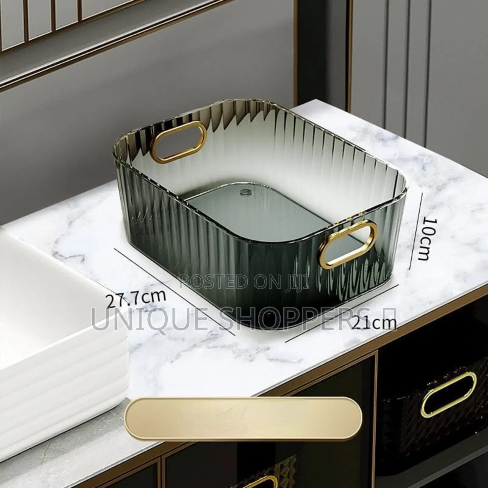 Big Elegant Gold Handle Container 27x21x10cm