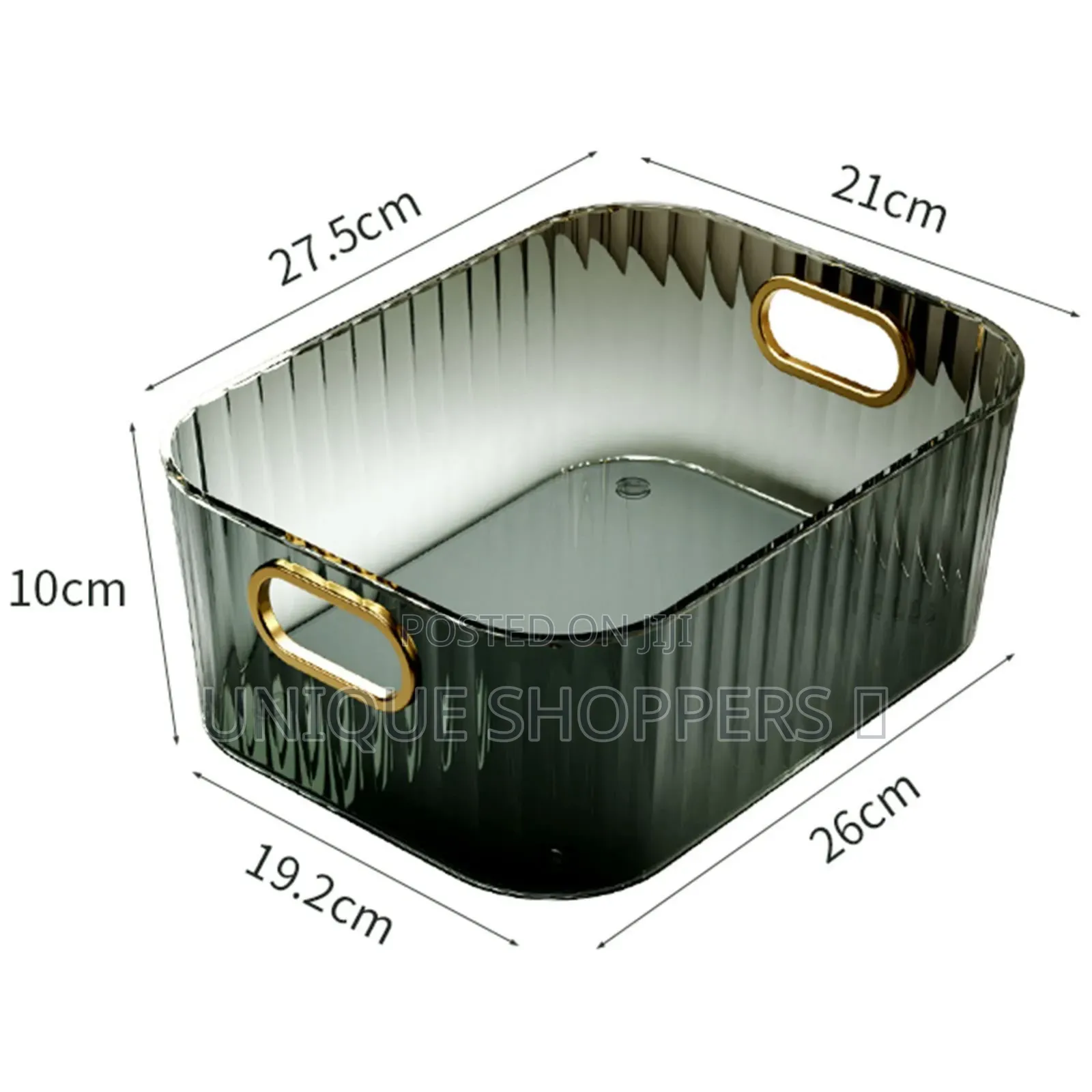 Big Elegant Gold Handle Container 27x21x10cm