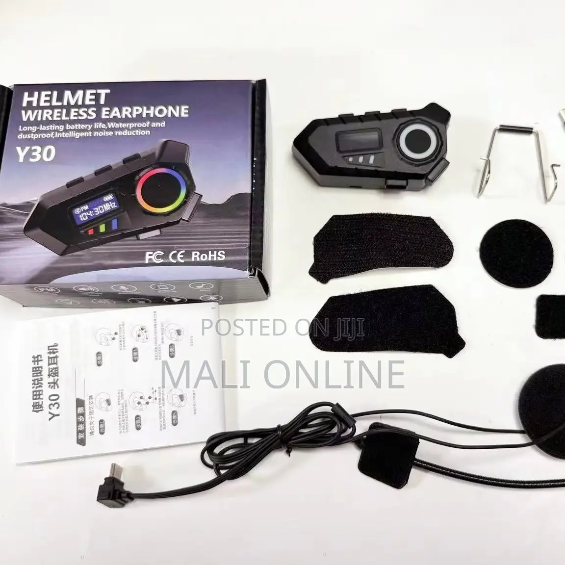Y30 Motorcycle Helmet Intercom Bt 5.3 Waterproof Ipx8 Long Standby