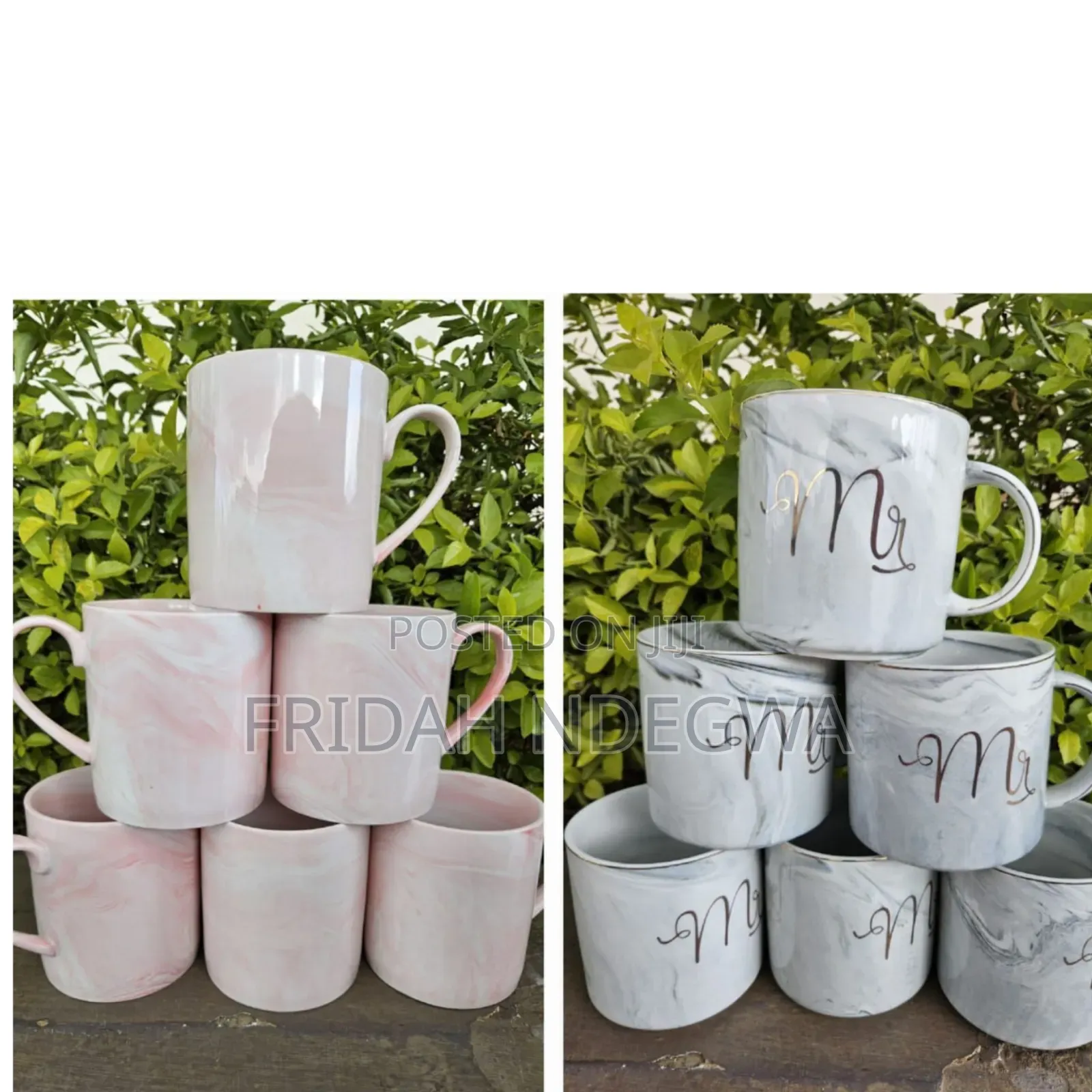 Set of 6 Assorted Cups(3pink+3grey)