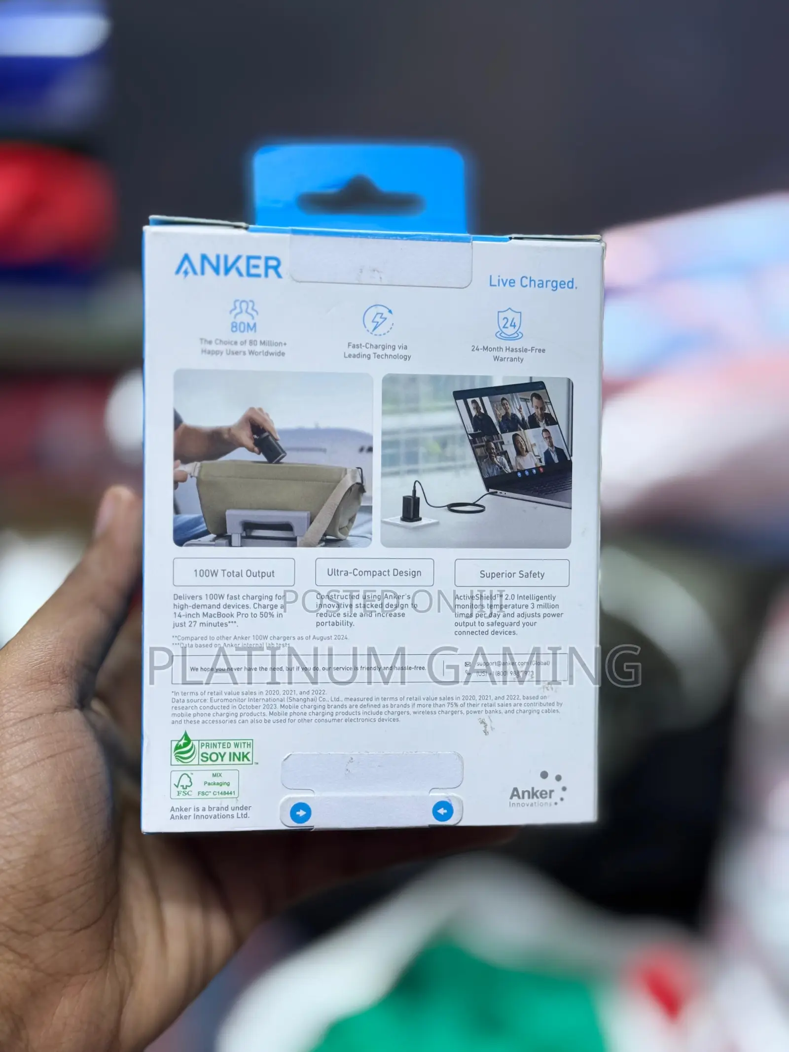 Anker Nano Charger (100w With 6ft Usb-C to Usb-C Cable)