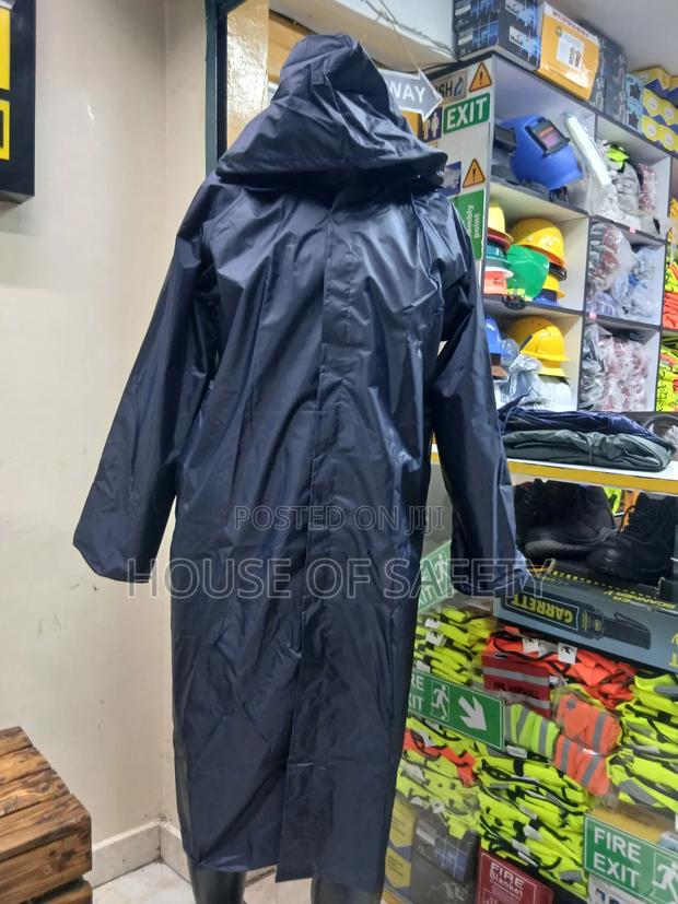 Dark Blue Hooded Rain Coats - main view