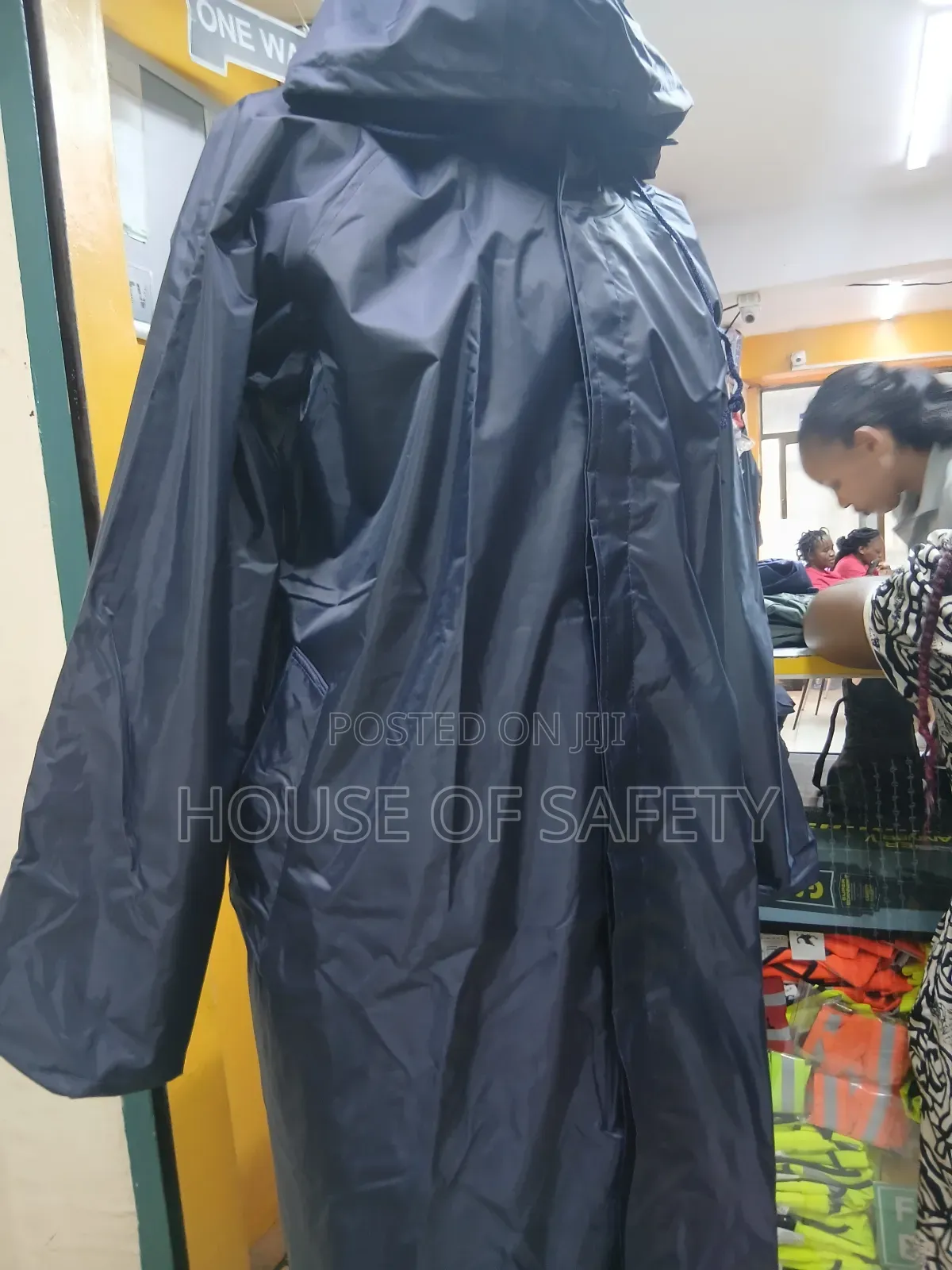 Dark Blue Hooded Rain Coats