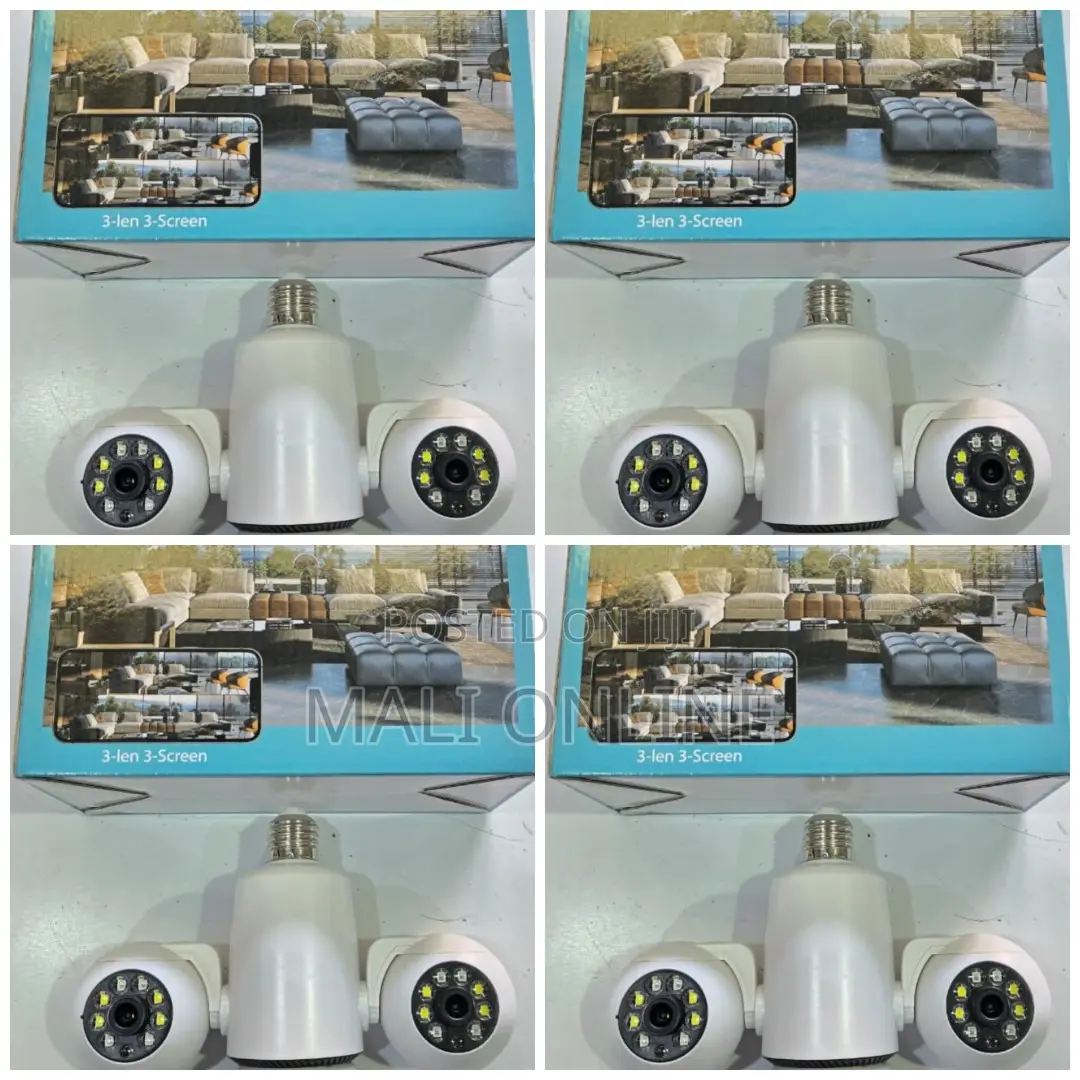15mp 3-lens Wifi Bulb Camera Wireless Ptz Security Camera