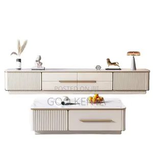 Coffee Table and Tv Stand; Marble Coffee Table and Tv Cabinet Set