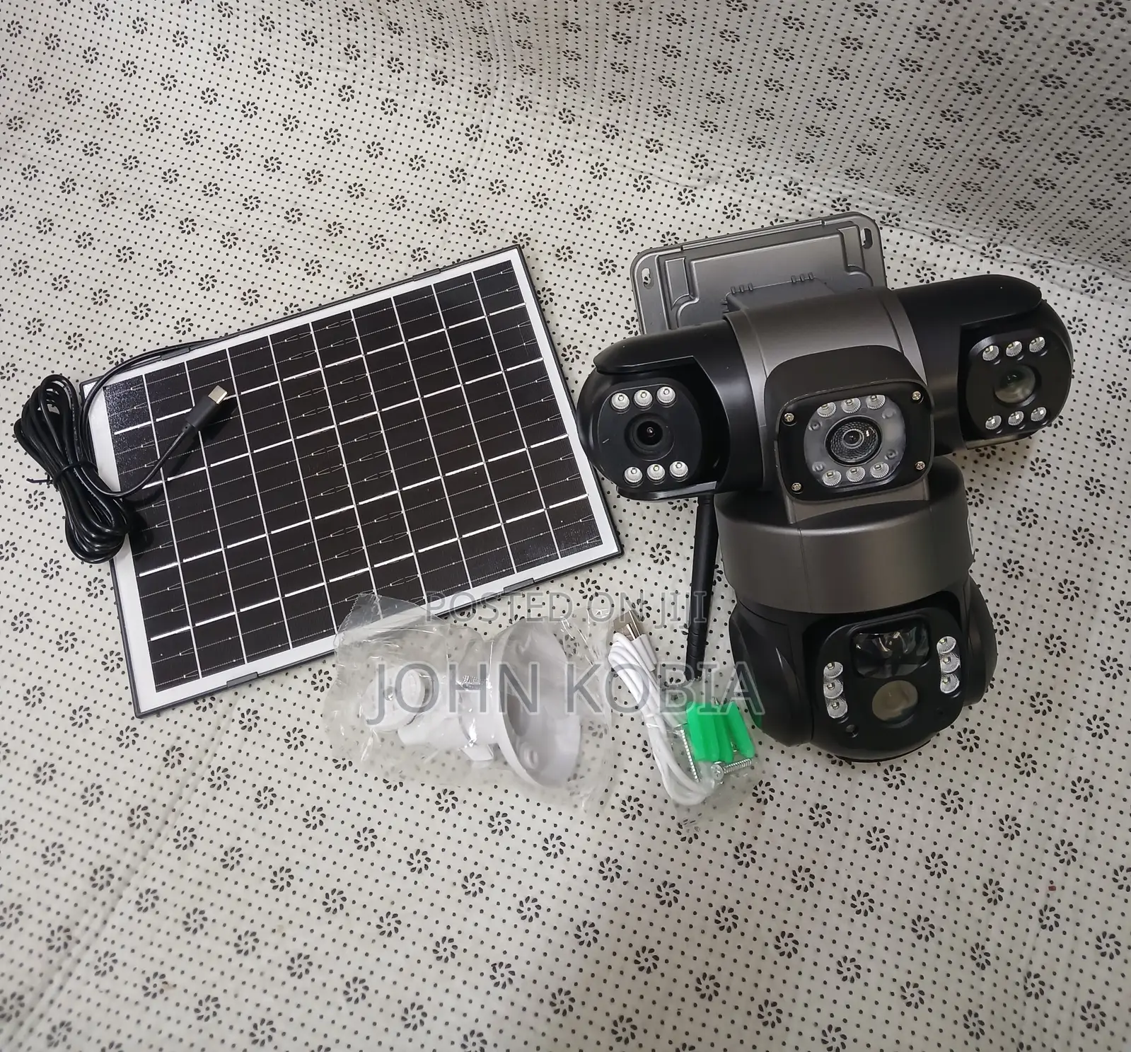 Tripple Lens Solar Powered CCTV Camera