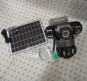 Tripple Lens Solar Powered CCTV Camera