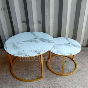 Marble Nesting Coffee Table (Glass Effect) White