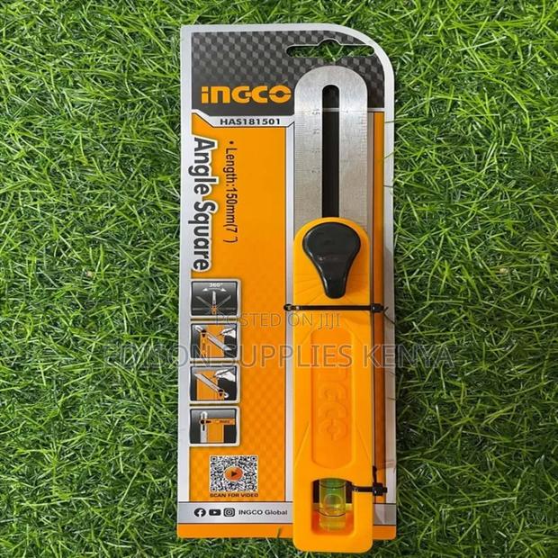 Ingco Angle Square Ruler Angle Rule With Level Bar 150mm Carpentry