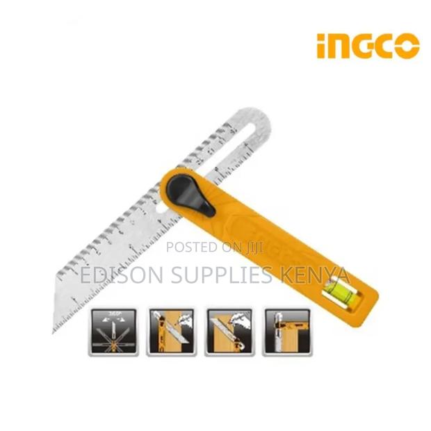 Ingco Angle Square Ruler Angle Rule With Level Bar 150mm Carpentry - thumbnail 3