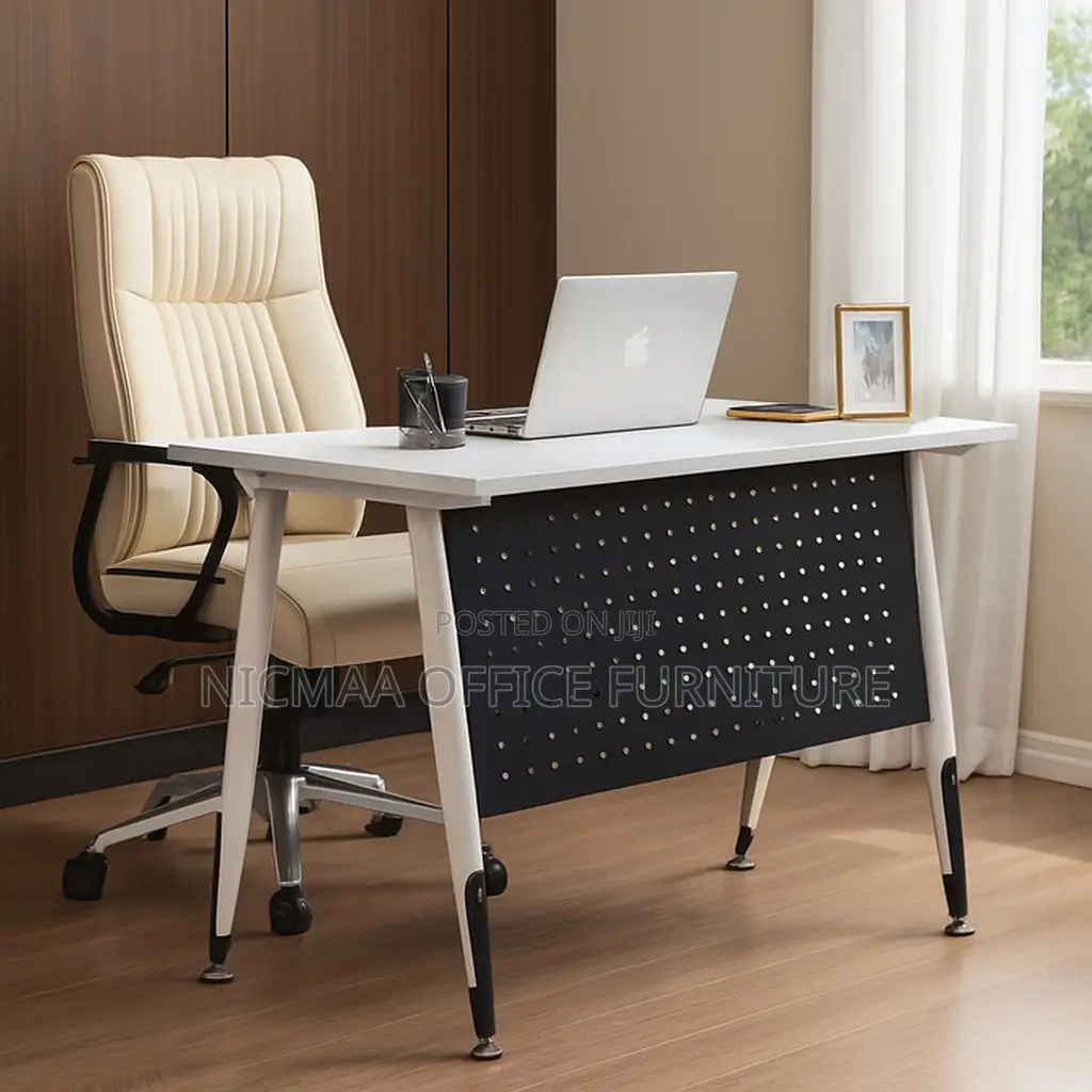 Sleek Design With Modesty Panel Minimalistic Table