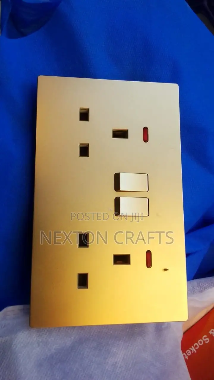 Gold Twin Electric Switch Wall Socket