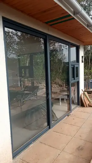 Heavy Gauge Gray Coated Aluminium Sliding Door