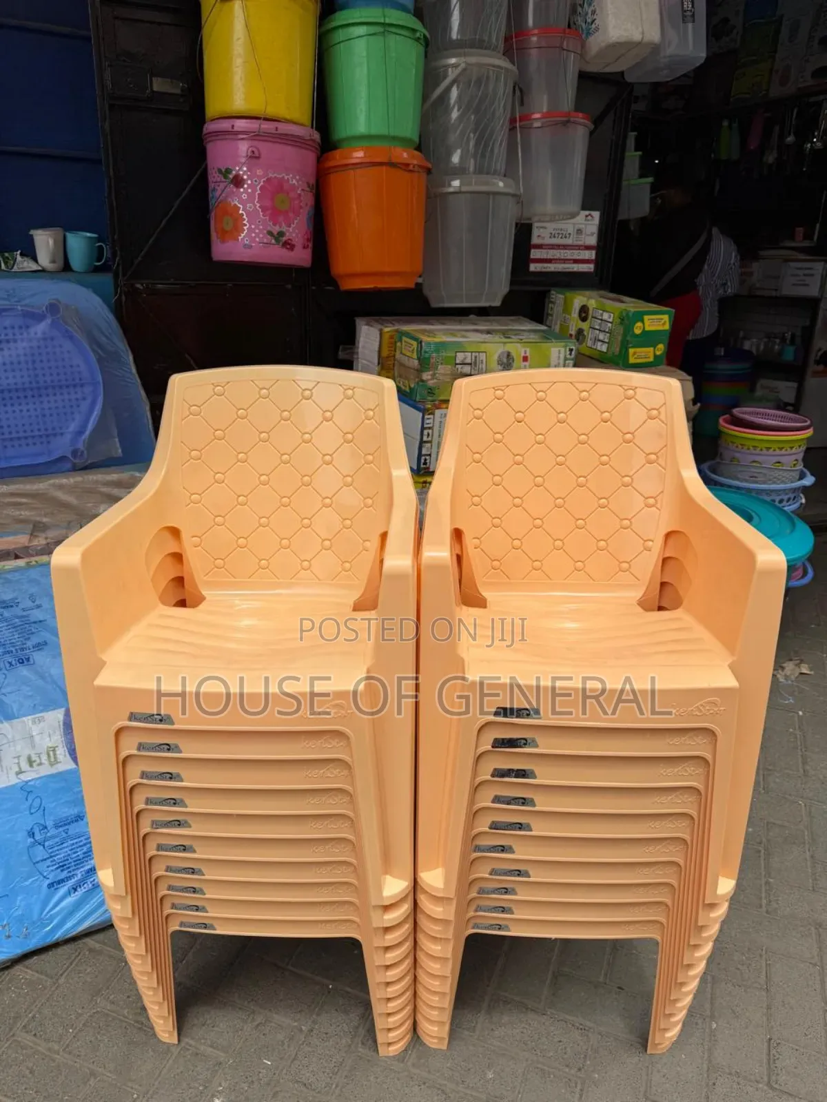 Cream Kenstar Plastic Chairs. Strong and Durable Plastic Chairs.