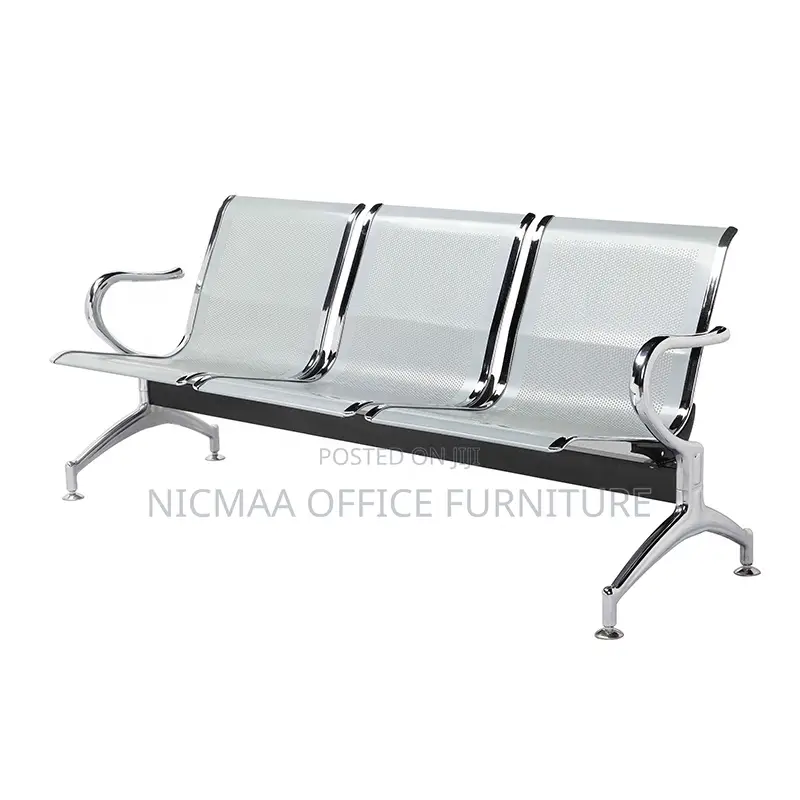 3-Seater Stainless Steel Waiting Bench