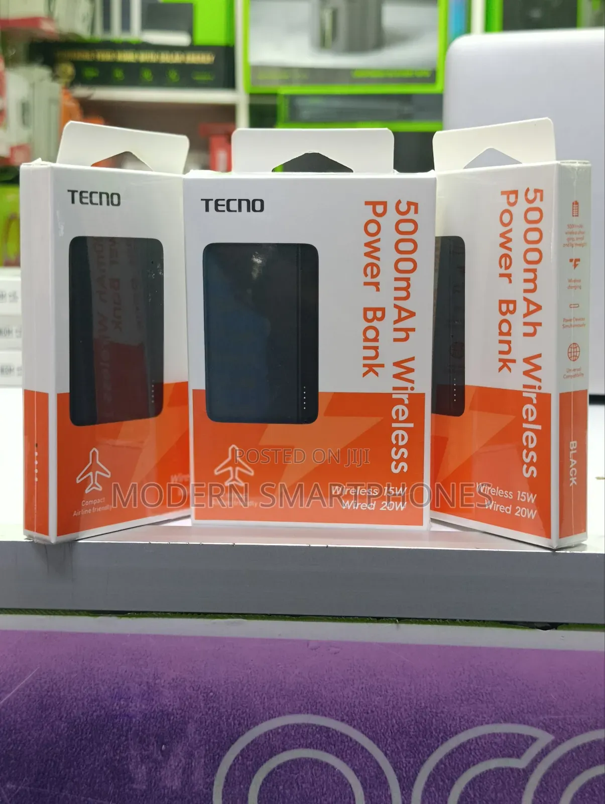 Tecno Wireless Power Bank, Ultra-Slim 5,000mah Magnetic Battery
