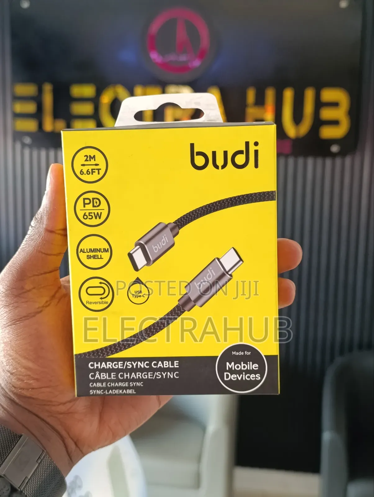 Budi 2m Type C to Type C Aluminium Shell Cable