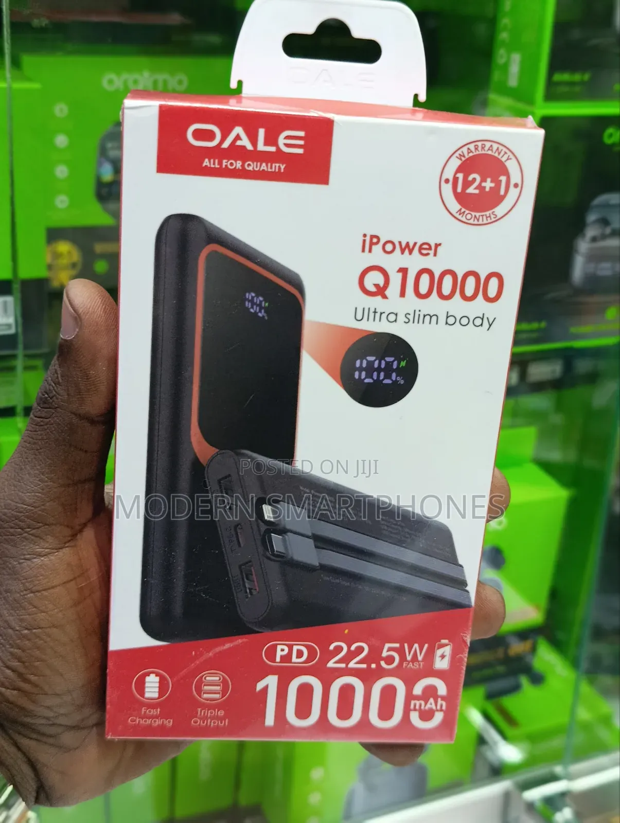 Oale 10000mah 22.5 Fast Charging With Inbuilt Cables