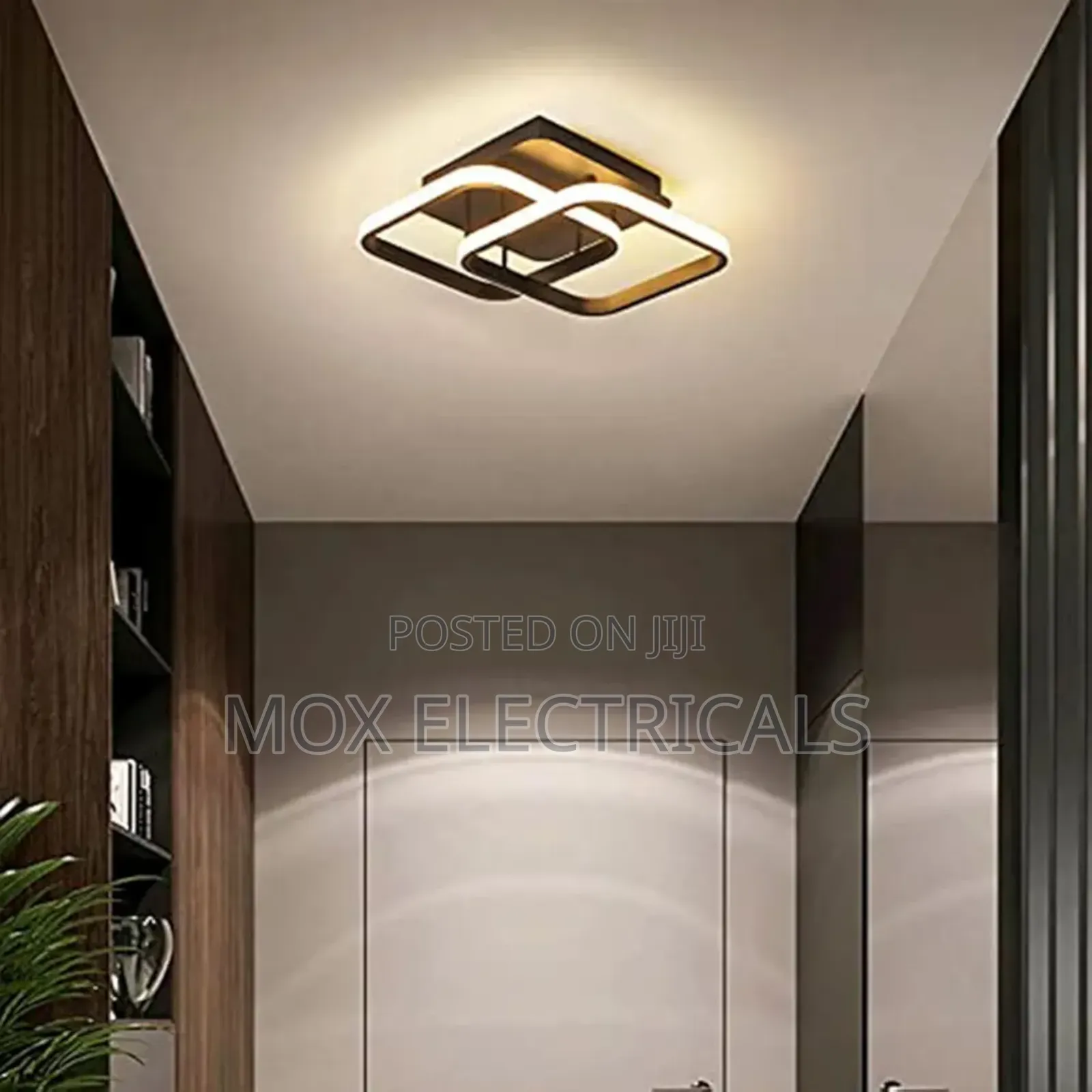 Sinoman Stylish Plastic Led Ceiling Lamp Dual Ring Sqaure