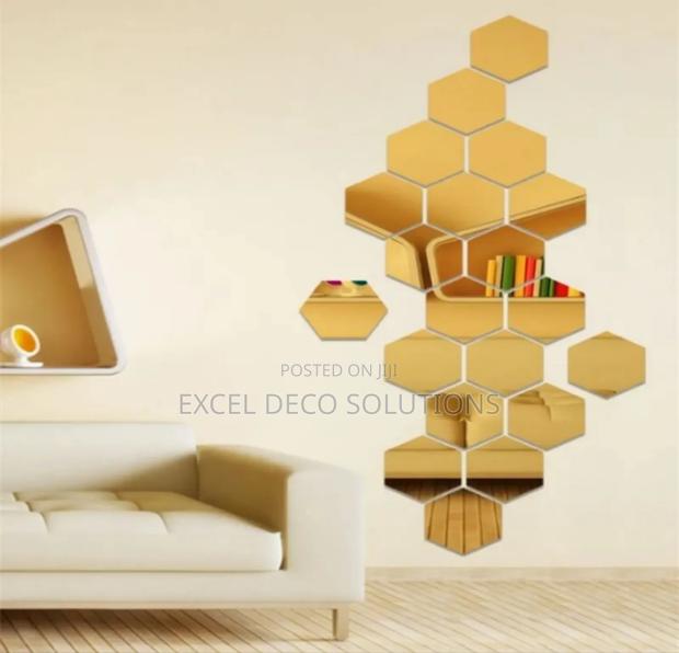 Elegant Hexagon Mirror Stickers for Creative Wall Designs