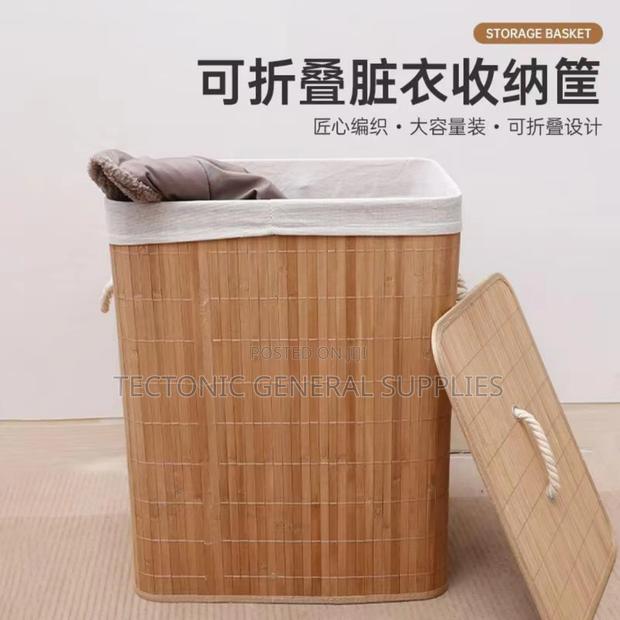 Foldable Bamboo Wooden Basket 50x30x40cm - thumbnail 3