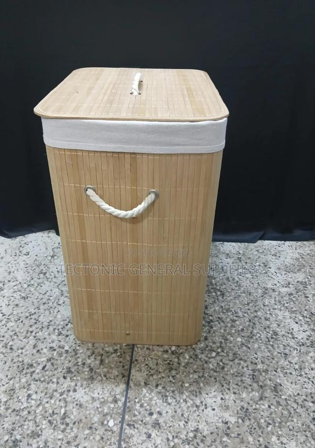 Foldable Bamboo Wooden Basket 50x30x40cm - thumbnail 5
