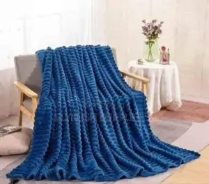Navy Blue Velvet Fleece Blanket