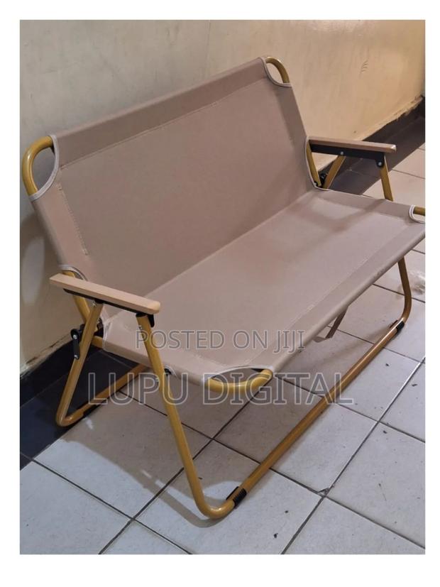 ,Portable Double Seat Camping Chair With Wood Armrest