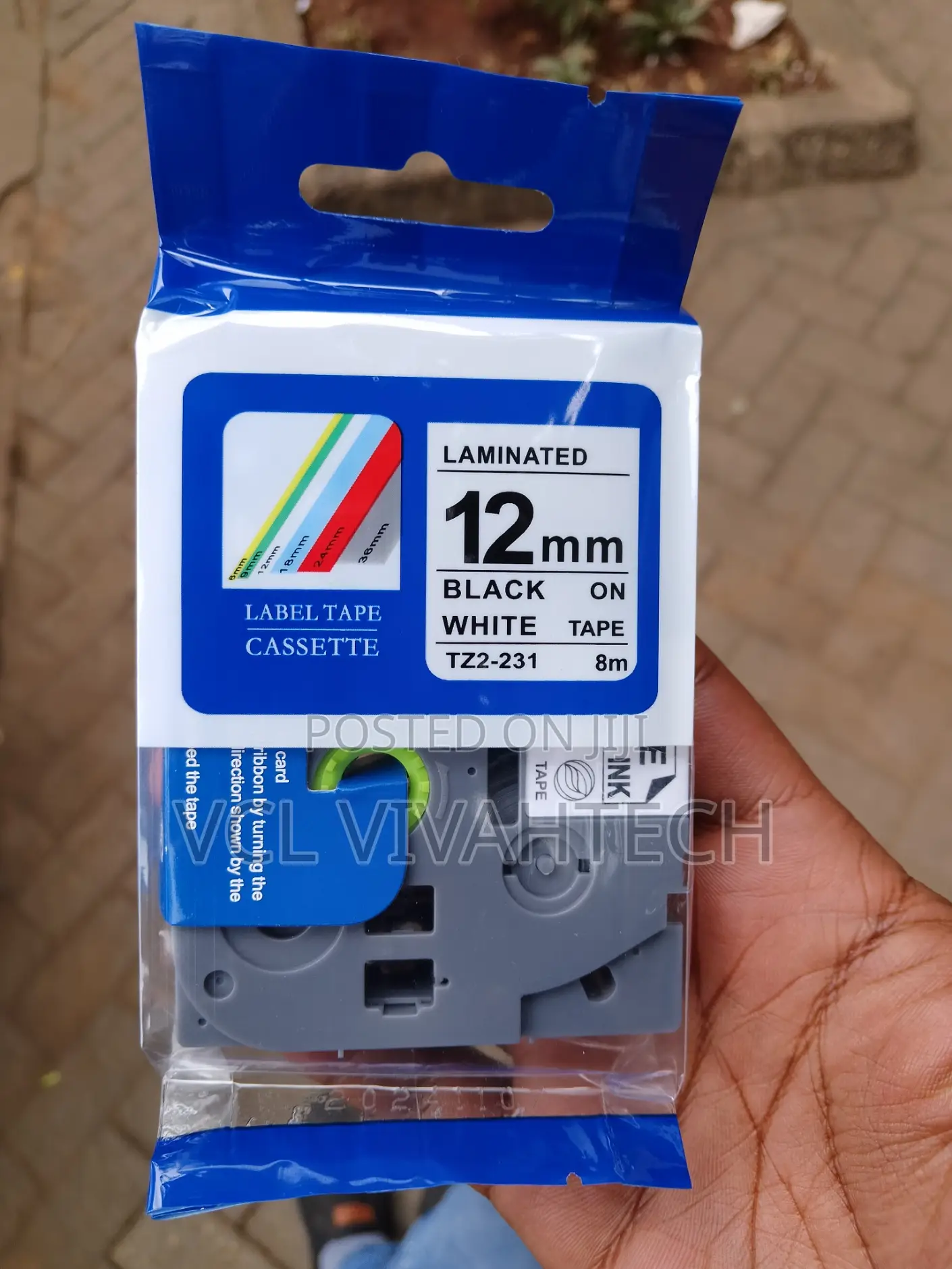 Brother 12mm Tz2-231 Black on White Lable Tape