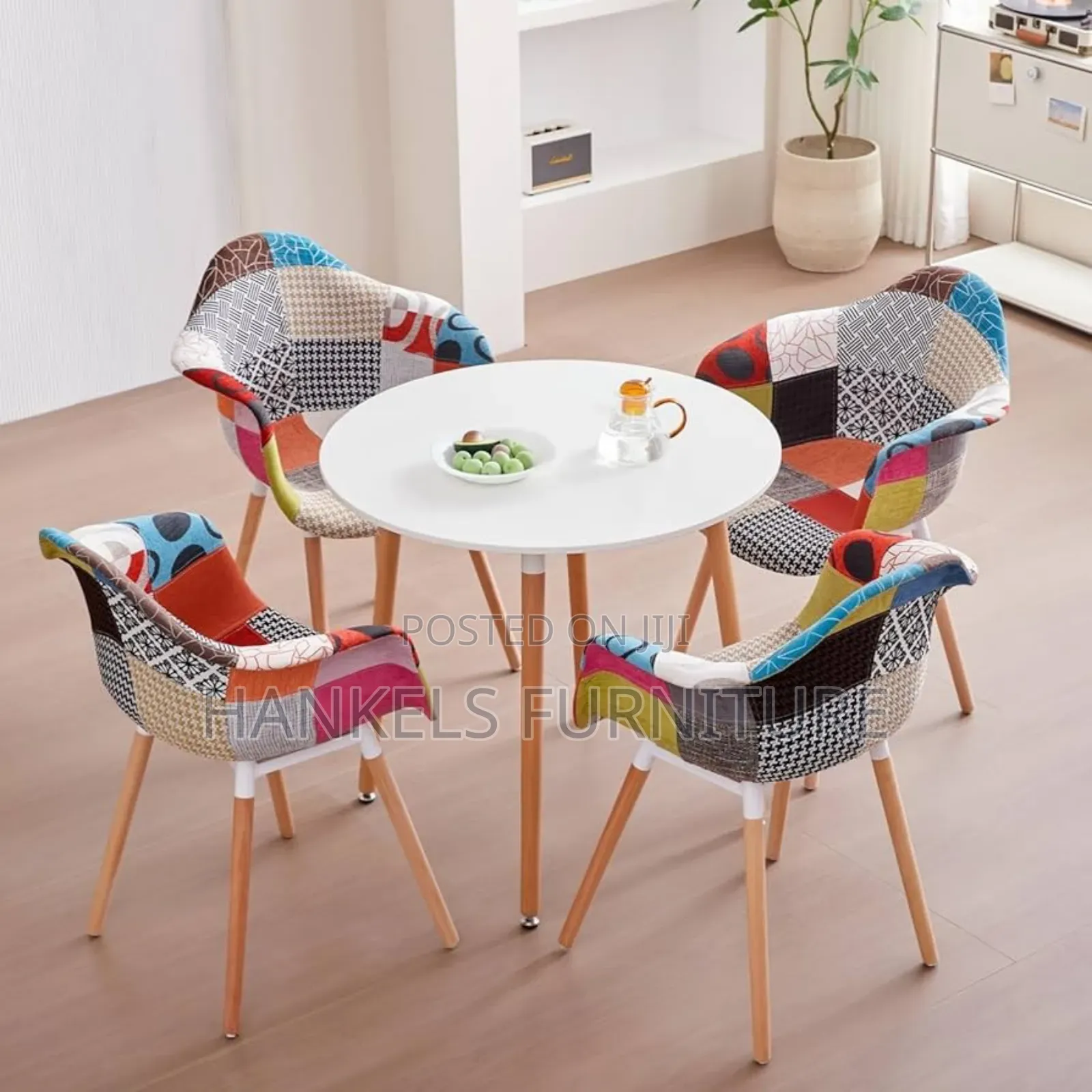 Set of 4 Dining Chair Retro Patchwork Chairs