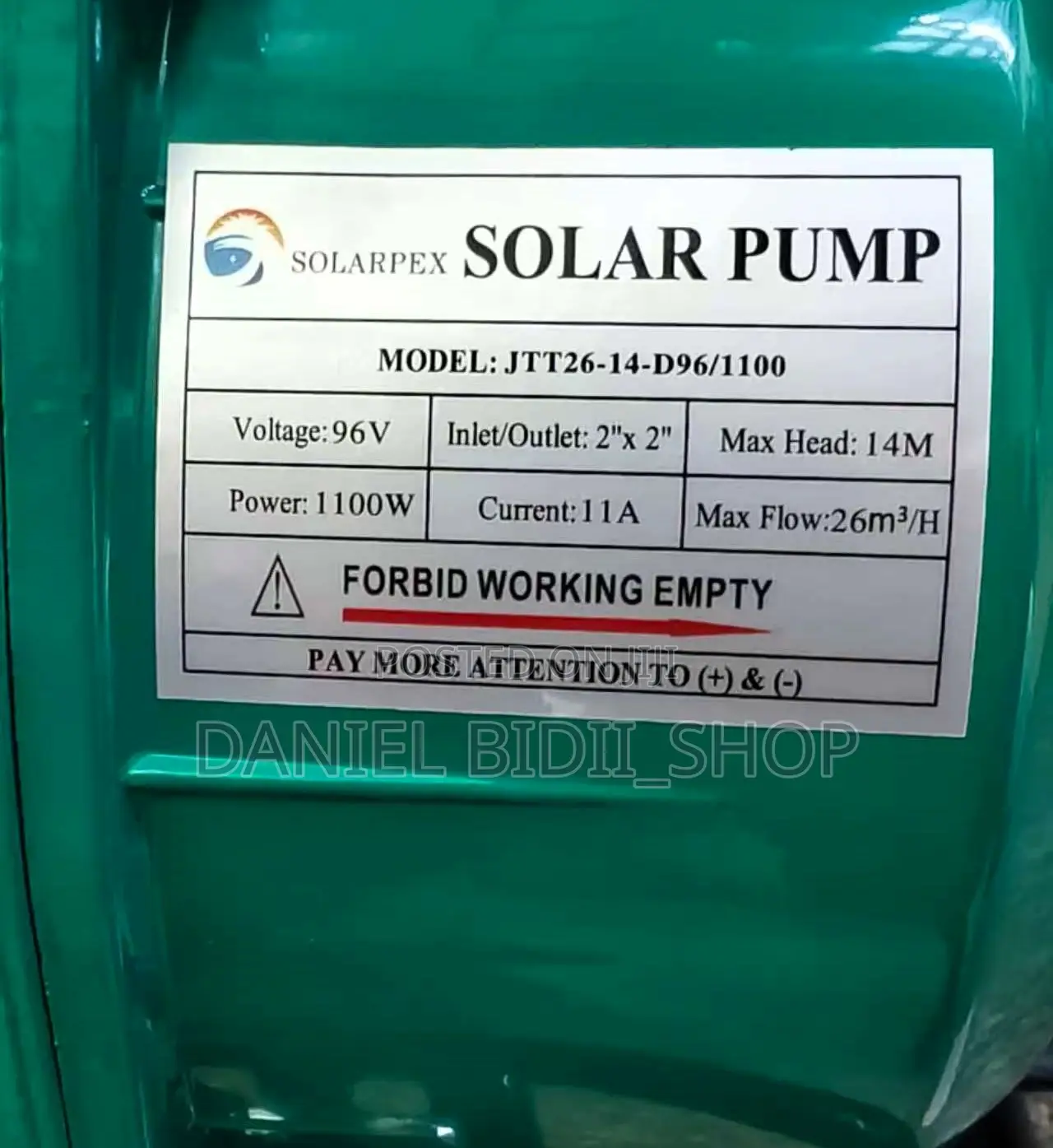 Solarpex Dc Solar Waterpump 2inch 1100watts 96v