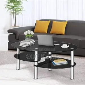 Home Coffee Table; Oval Living Room Side Glass Tea Table