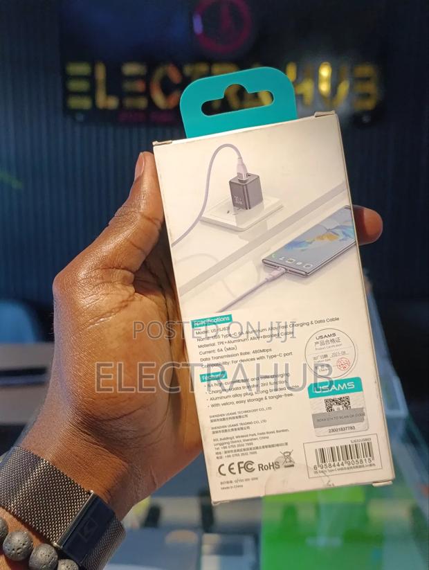 Usams Type C 6a Aluminium Fast Charging Data Cable - thumbnail 2