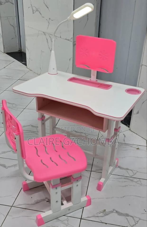 Kids Study Table With Book Holder and Rechargeable Lights - main view