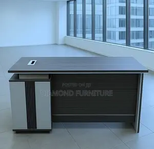 Office Furniture; Durable (140cm) Executivework Desk With Sleek Finish