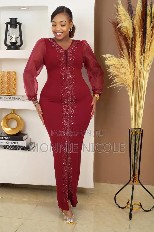 Stylish Burgundy Corporate Dinner Dress/Birthday Shoot
