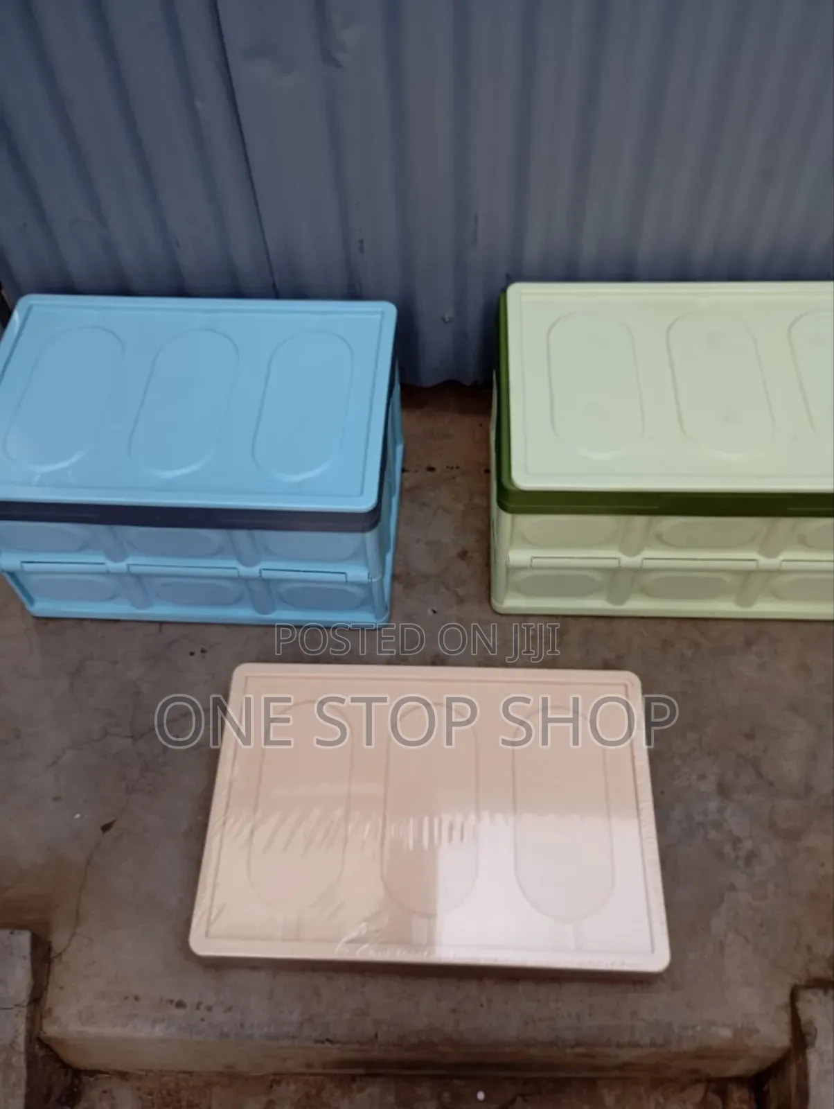 Black,Light Blue,Grey Plastic Collapsible Car Boot Organizer
