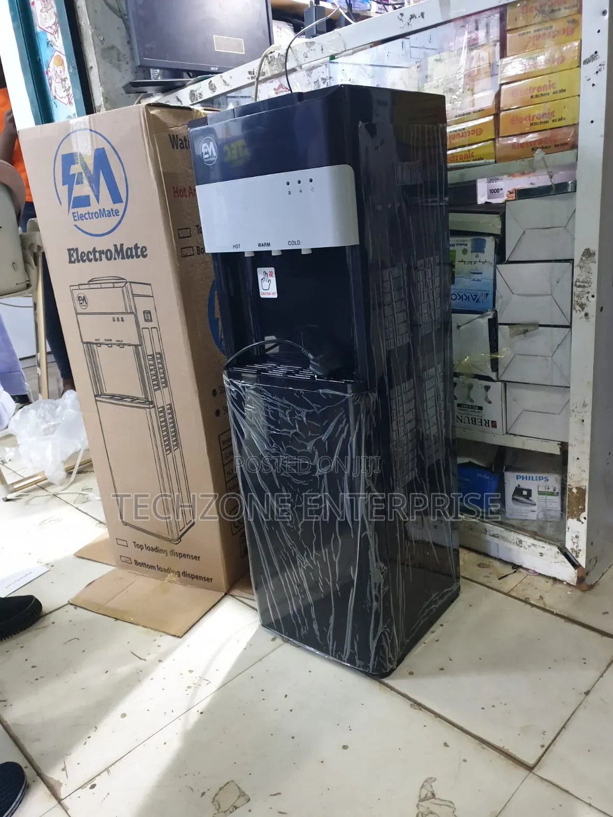 Electromate Top Load 3 Taps Hot Normal and Cold Dispenser White Black,
