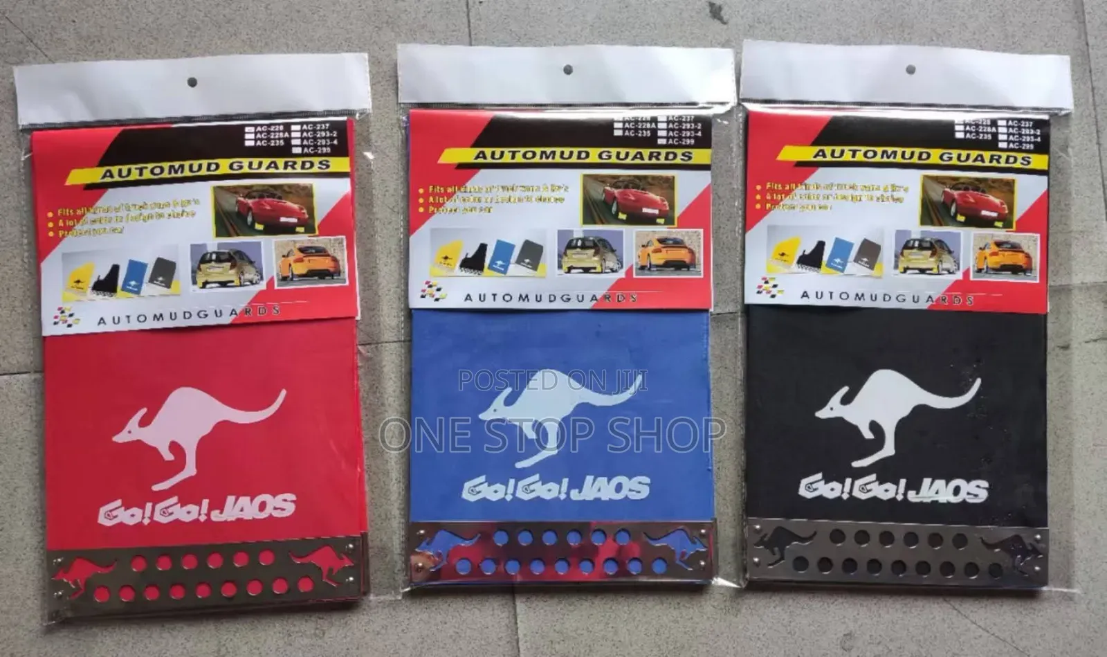 Red,Blue, Black Universal Fit Kangaroo Labelled Mudflaps