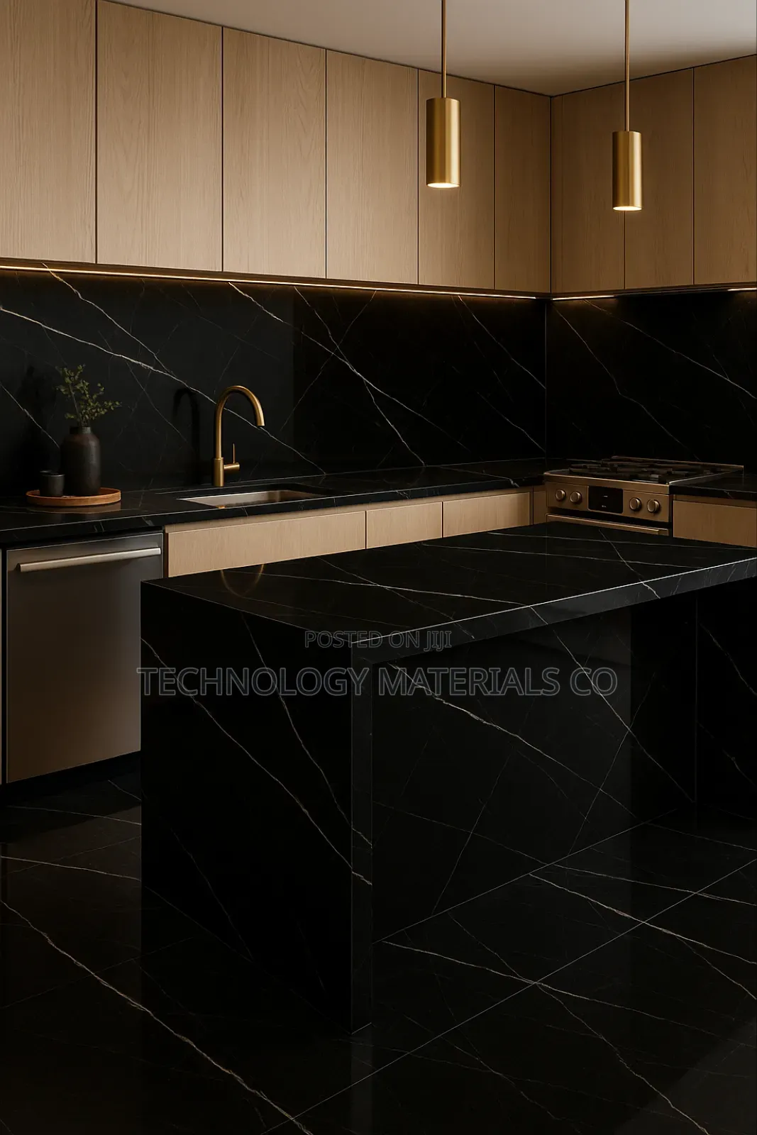 Sahara Noir Island Sintered Stone 126 Inches By 63 Inches