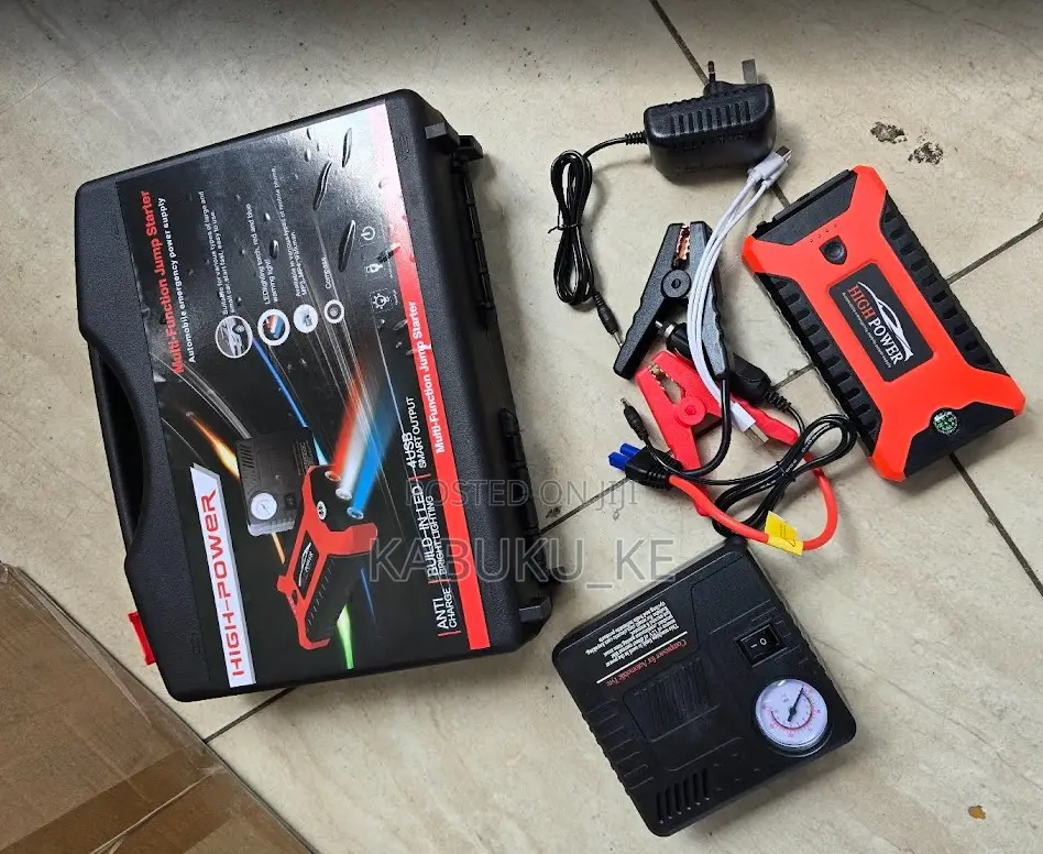 Portable Car Jump Starter Kit With High Voltage Power Bank