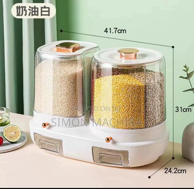 Double Grain Storage Rotatable Dispenser - main view
