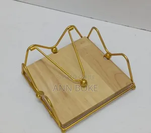 *Golden Flip Serviette Holder With Wooden Base* Rust Resistant